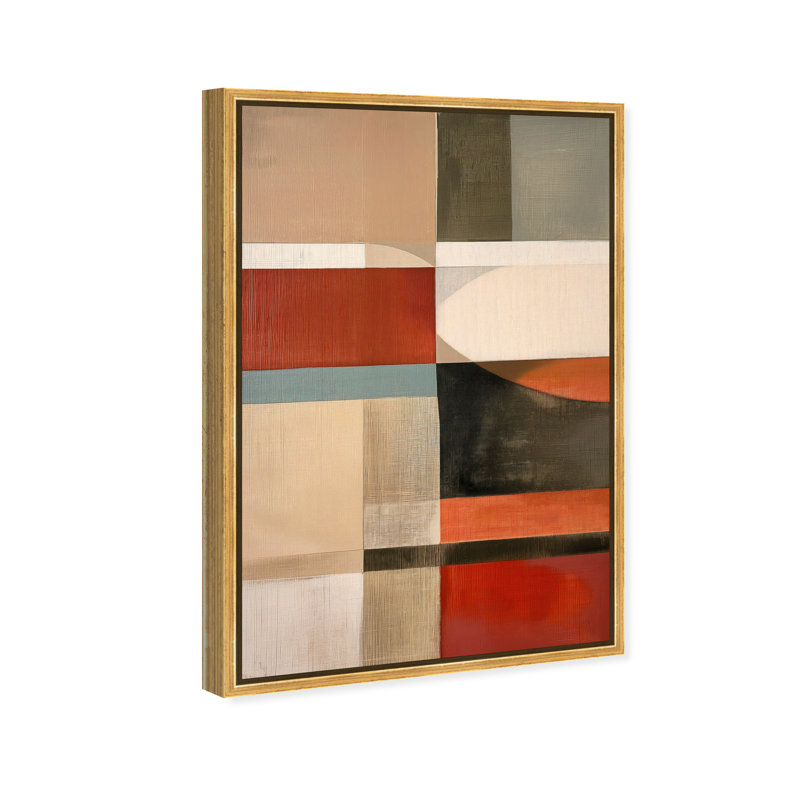 Pattern Pulse II Canvas Abstract Print by Oliver Gal, Black Frame, 10 x 15, 25"H x 17"W, Gold Frame