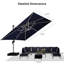 Parasol carré à DEL 144 po-1833327135