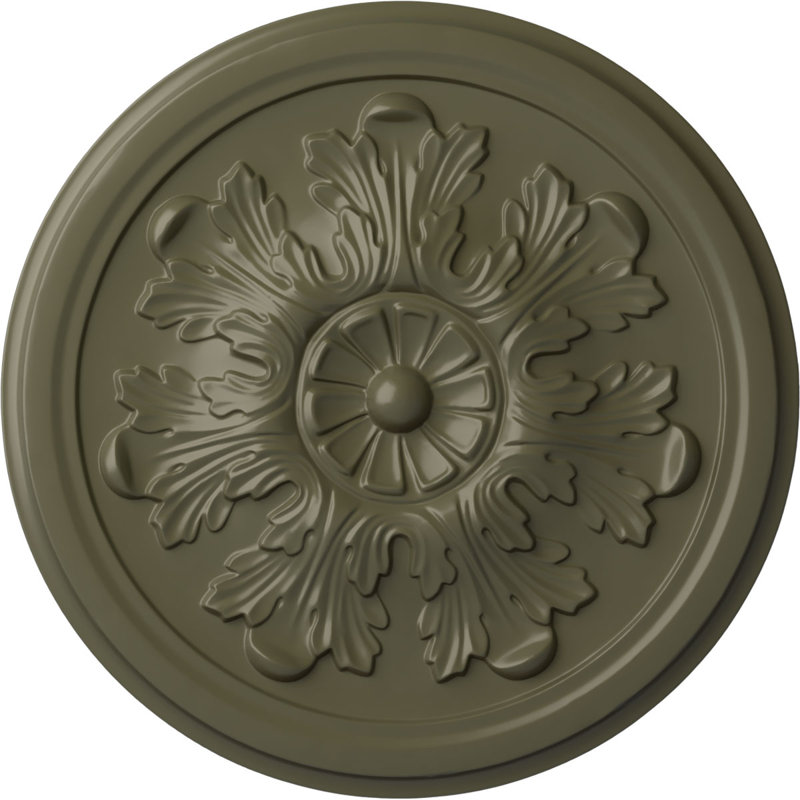 Endurathane Legacy Acanthus Ceiling Medallion, 12 3/4"OD x 7/8"P (Fits Canopies up to 3 1/2"), Hand-Painted Painted Turtle Finish