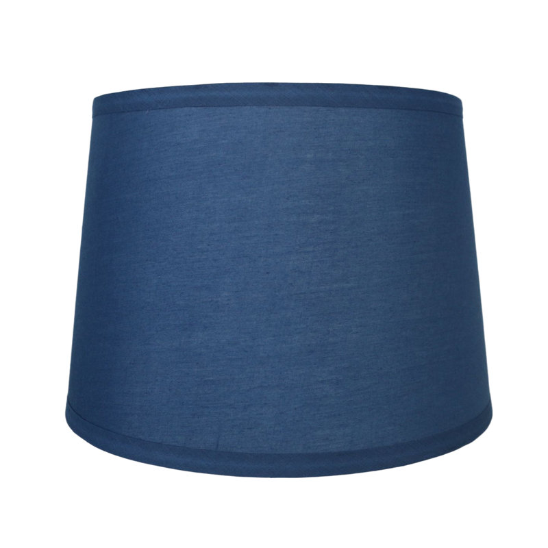 Abat-jour tambour en coton (araignée) de couleur marine, H 8,5 po x l 12 po P 12 po