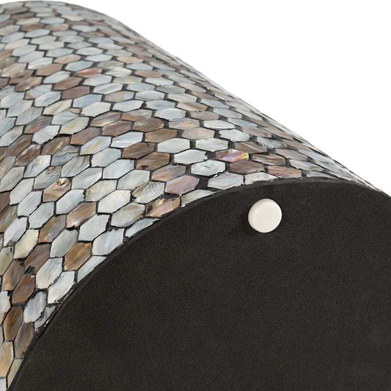 Table d'appoint moderne en nacre et mosaïque géométrique