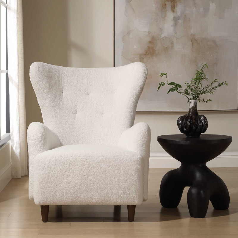 Uttermost Ingel White Wingback Armchair