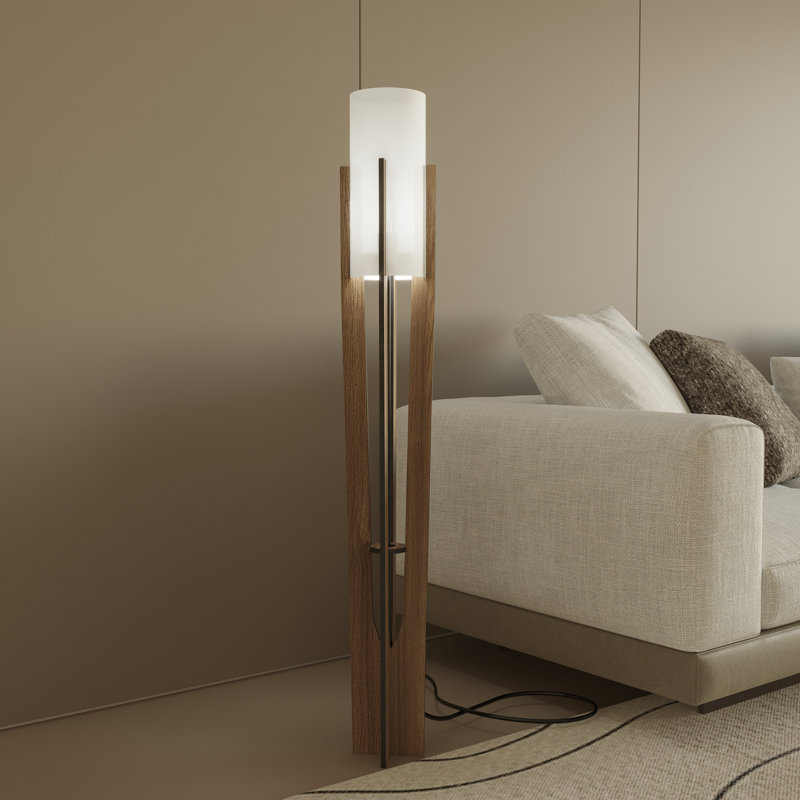 Dacee 135cm Cerused/Limed Column Floor Lamp