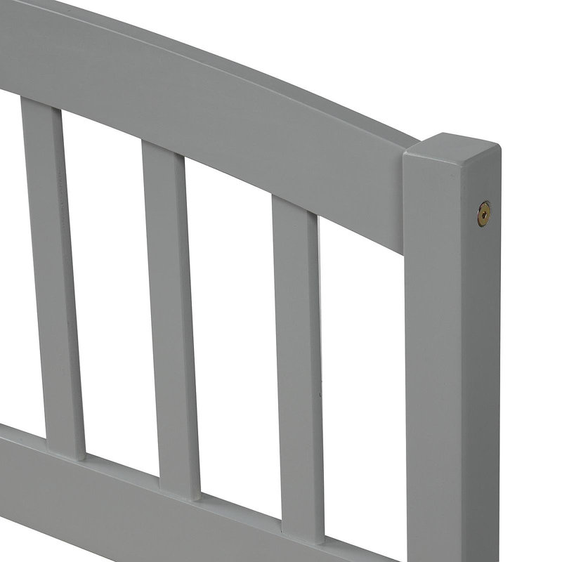 Cadre de lit plateforme simple avec deux tiroirs et tête de lit, gris