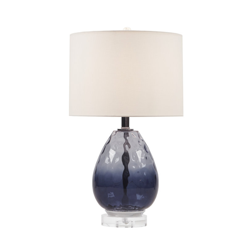 Lampe de table Arlean, Transparent, bleu marine