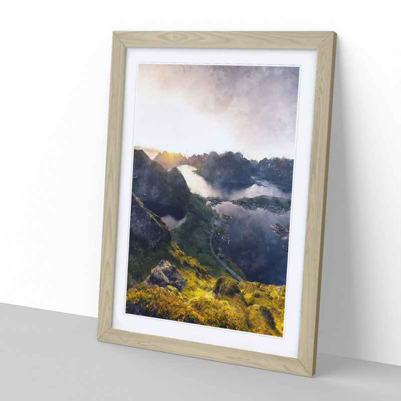 The Beauty of Norway - Picture Frame Painting, 36cm H x 27cm W x 2cm D, Oak Framed