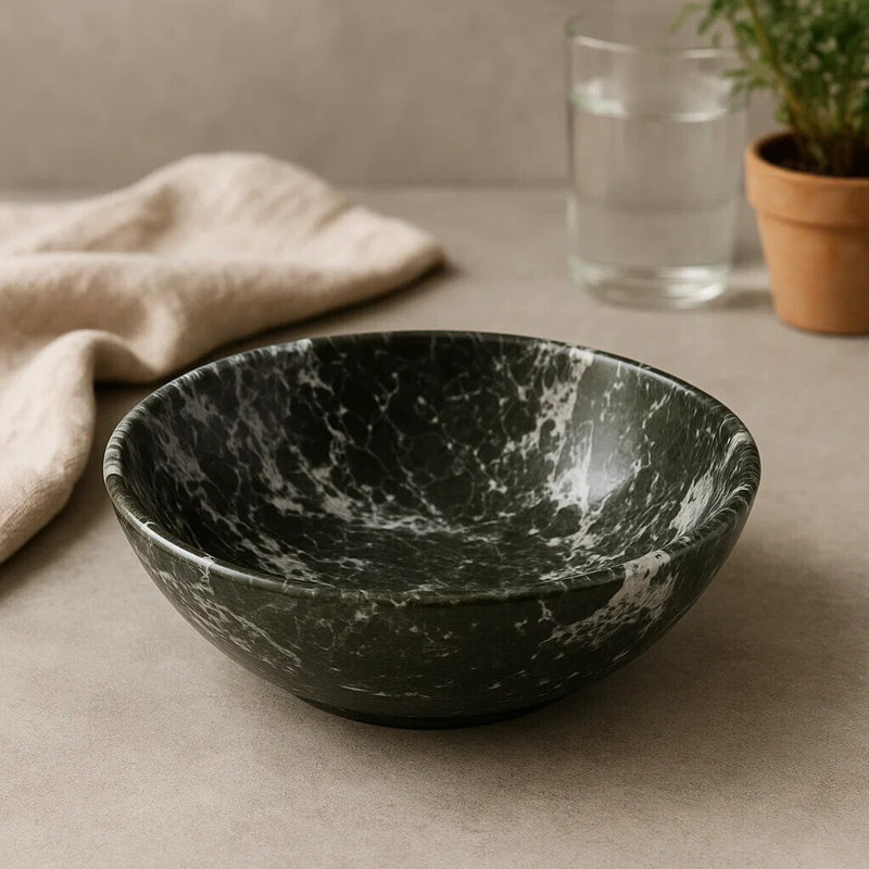 Marmore Marble Decorative Bowl, Black;White