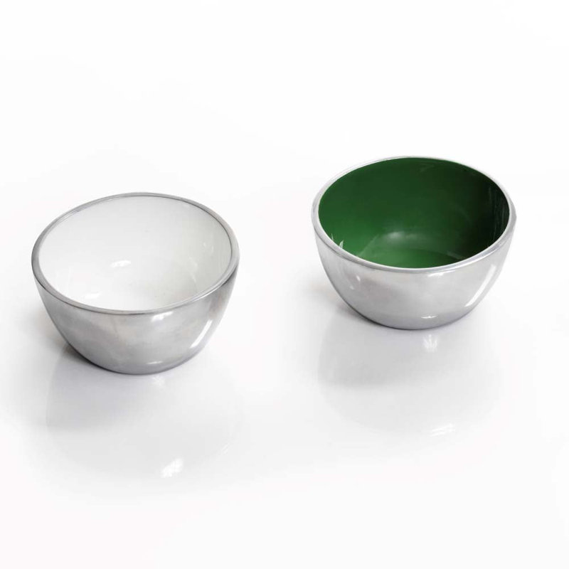 Verdura Snack Bowl, Silver/White