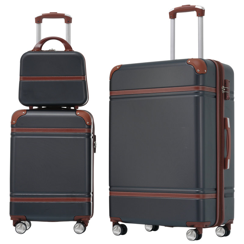 Ensemble de 3 valises rigides avec verrou TSA, Black