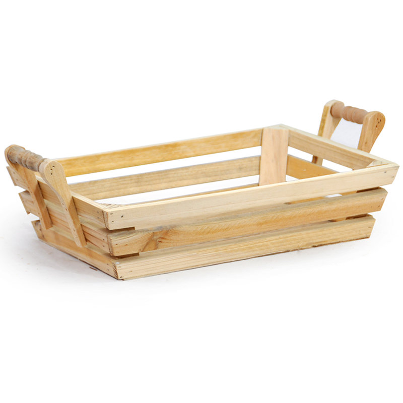 Panier en bois massif, Brun