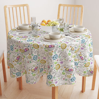 Barker Geometric Round Easter Tablecloth