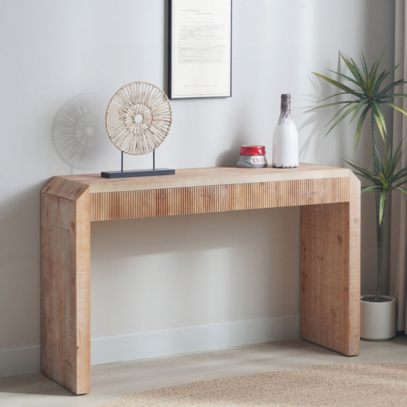 Console rustique en bois avec tiroir