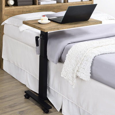 Mobilier de chambre à coucher, finition mangue, hauteur réglable de 69 à 99 cm, réglage facile de la hauteur par manivelle, base robuste avec réglage précis, plateau supérieur, structure en acier.