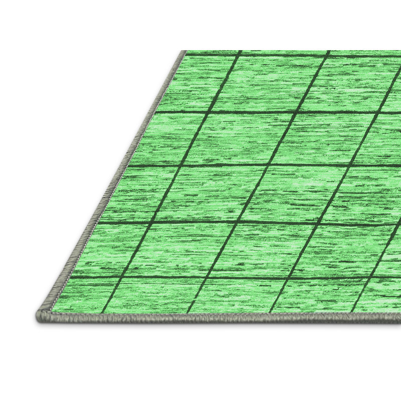 Washable Plaid Indoor Rug, Rectangle 5' x 8'