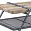 Table basse industrielle en chêne et gris sable - Structure en métal, bois composite pour espace de vie moderne et surface décorative