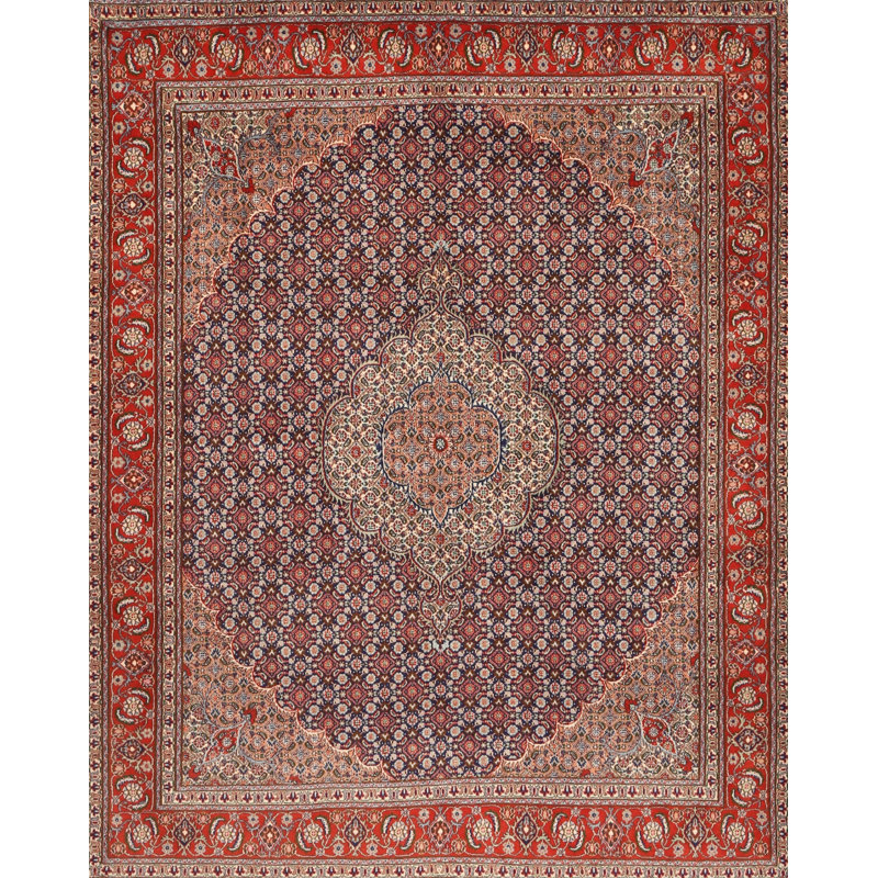 Tapis brun / rouge traditionnel, Rectangle de 3 pi x 5 pi
