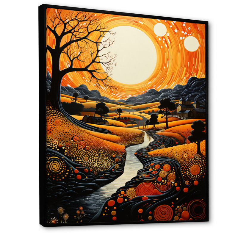 «Farmhouse Patterns Pointillism II - Landscape & Nature Wall Art Living Room», H 20 po x l 12 po x P 1 po