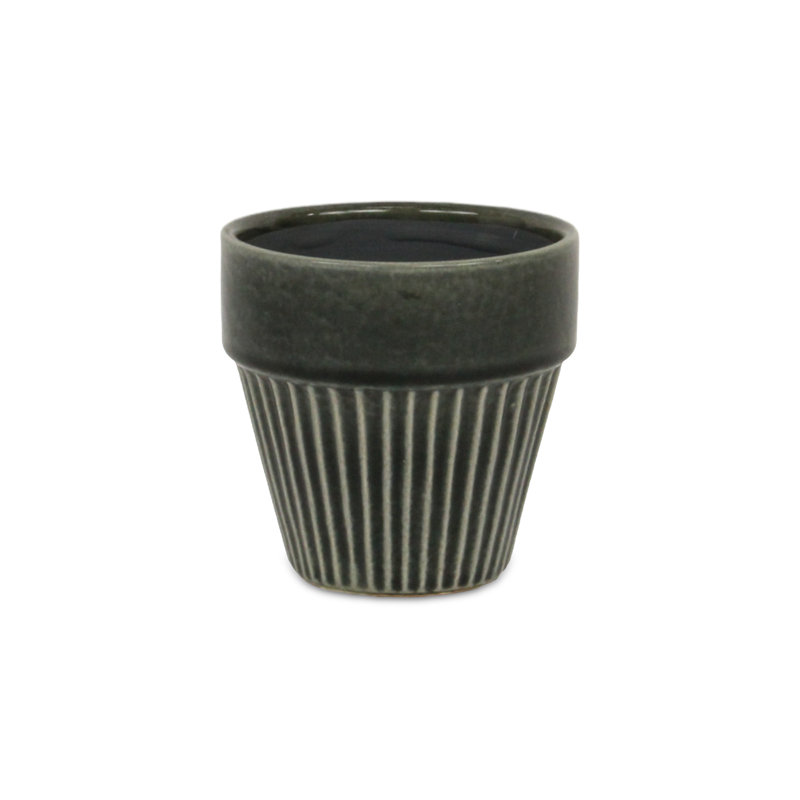 Lutton Handmade Ceramic Pot Planter, Gray, 4.5" H x 4.5" W x 4.5" D