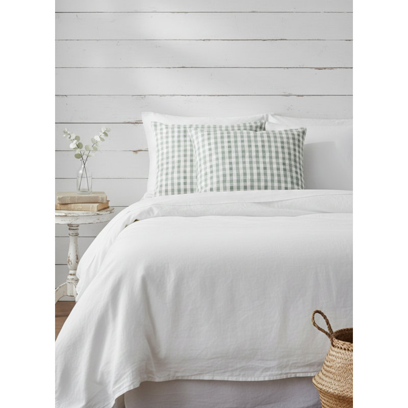 Printed Pillows Linen Gingham Accent Pillow, Green, Square 26", Pillow Cover Only - No Insert
