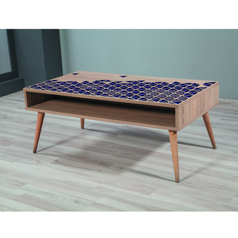 Table basse avec rangement Donato, Brun / Mauve