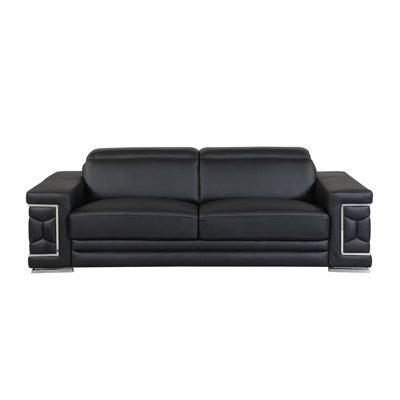 Aiesrom Genuine Top Grain Italian Leather Pillow Top Arm Sofa