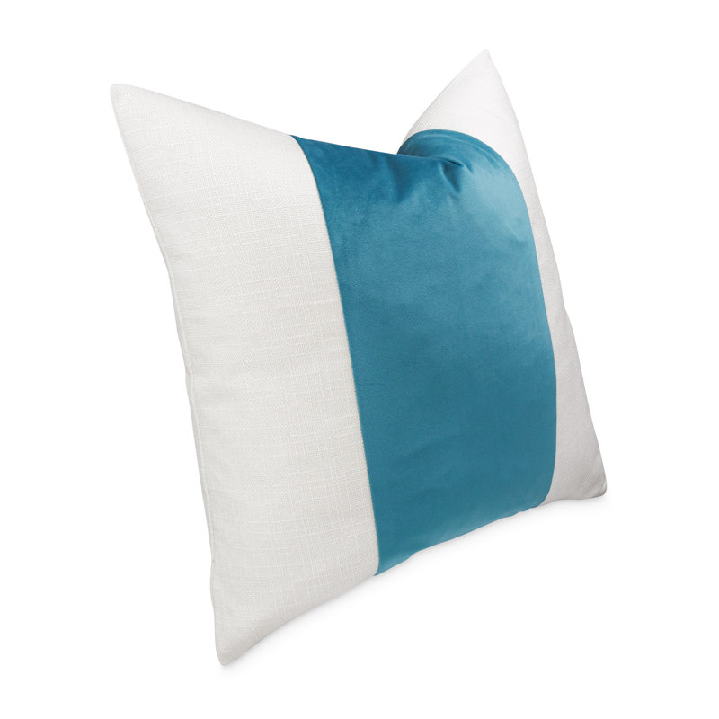 Caleb Throw Pillow Cover & Insert, Cloud/Peacock Striped