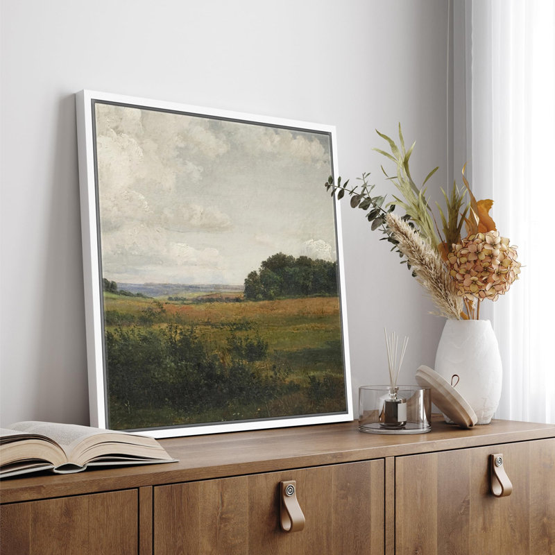 «Pastoral Fields Serene Farmland», reproduction d'art sur toile, Toile blanche, H 16 po x l 16 po