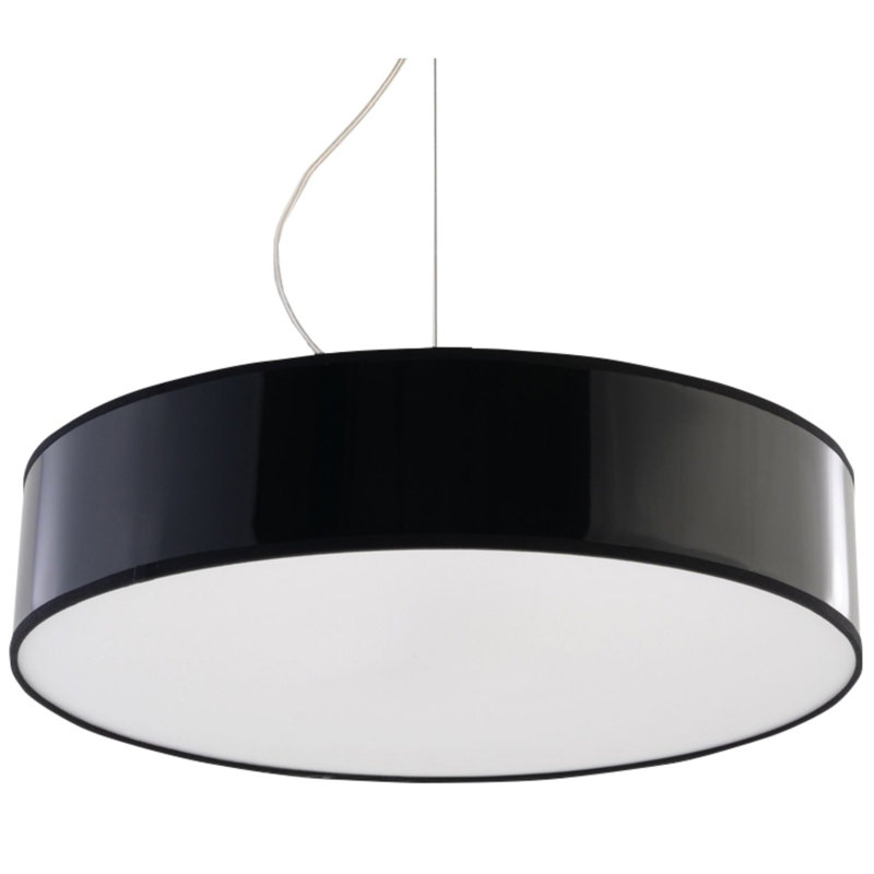 Brescia 3 - Light White Drum Pendant, Black