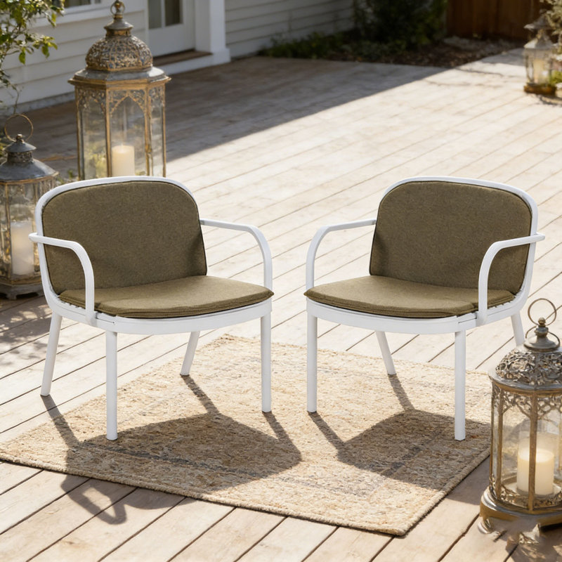 Outdoor PP Club Chair, White, Green
