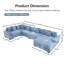 Canapé modulaire surdimensionné surdimensionné en nuage, canapé modulaire convertible, accoudoirs très larges avec repose-pieds, tissu velours côtelé de qualité supérieure, conception ergonomique, assemblage facile, pour le salon-15965450
