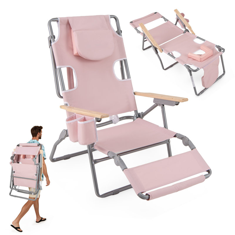 Folding Recliner Chair, Beige