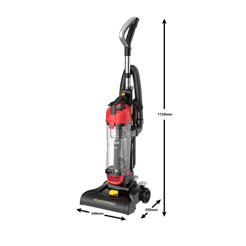 Comfee Bagless Upright Vacuum, Black/Red