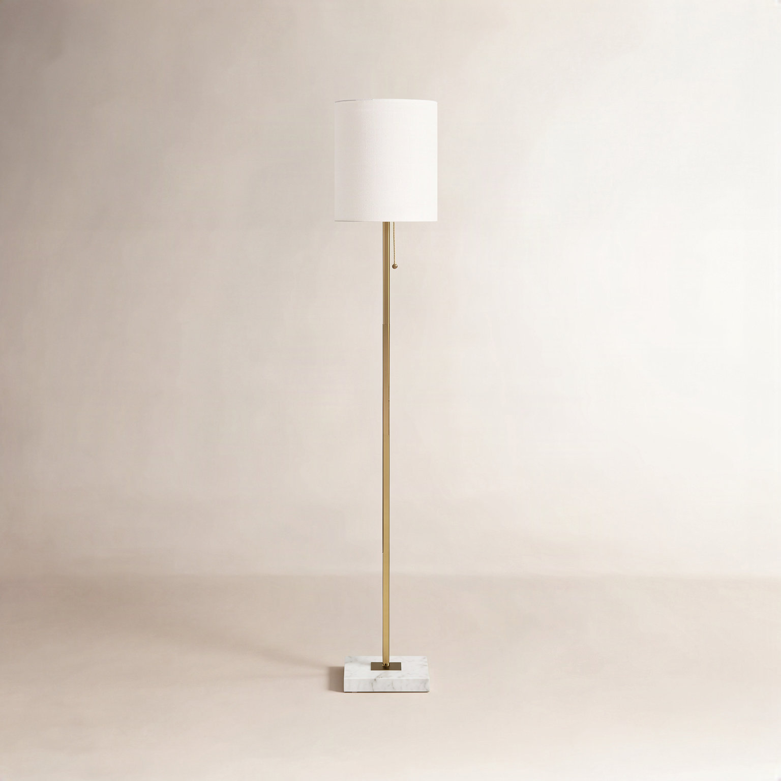 Reed 62'' Floor Lamp, Antique Brass