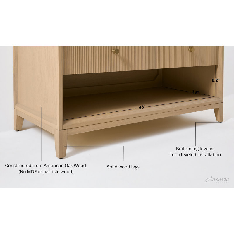 Momo 36" Freestanding Standard Single Bathroom Vanity with Top, 48", Oak