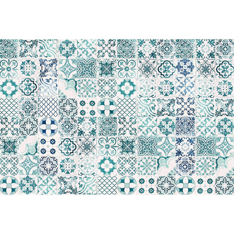 Miera Kitchen Mat, Rectangular 133 x 200cm, White/Green