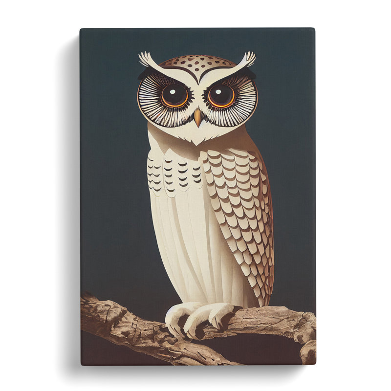 The Charming Owl - Wrapped Canvas, 60cm H x 40cm W x 3cm D