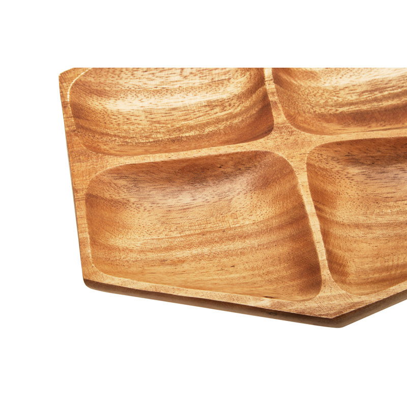Wood Serving Tray, Walnut, 3cm H x 26cm L x 26cm W