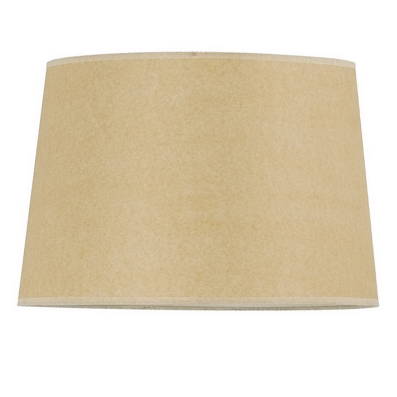 Abat-jour cylindrique rigide en similicuir, douille incluse, beige, 35,5 cm (L) x 35,5 cm (l) x 24 cm (H)
