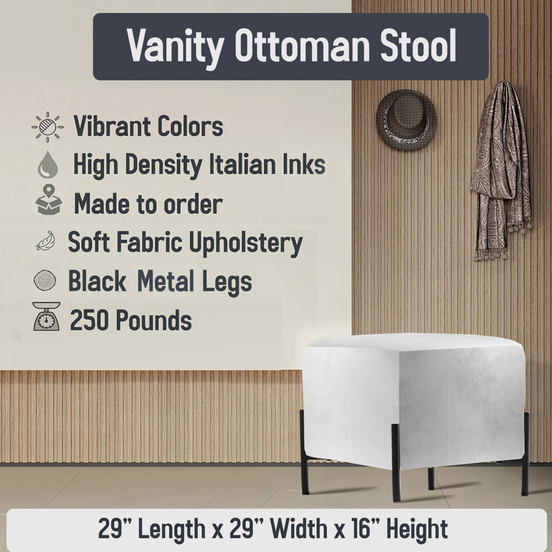 Orange et noir Classic Elegance Adventure - Grand repose-pieds carré abstrait