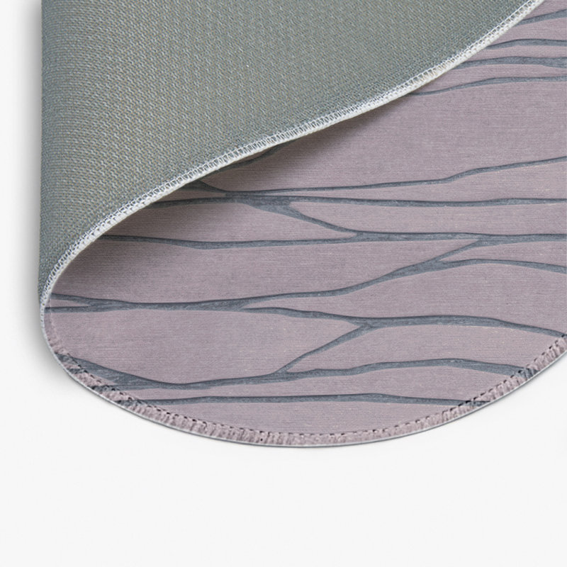 Tapis beige abstrait intérieur et extérieur, Rond 5 pi