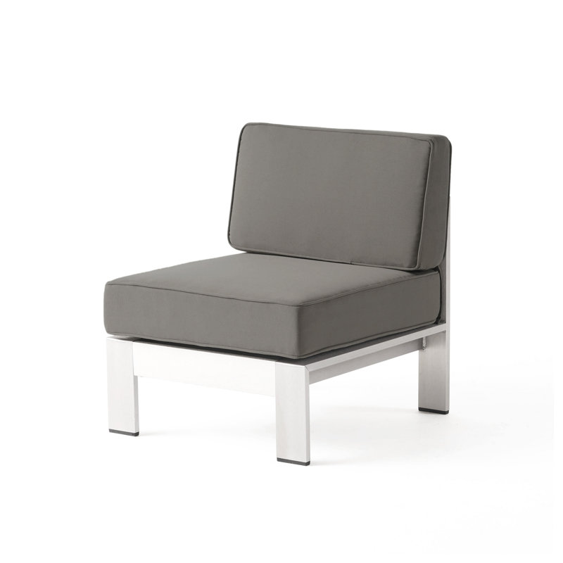 Chaise d'extérieur sans accoudoirs kaki Cape Coral avec structure en aluminium antirouille
