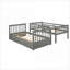 Lit superposé simple au-dessus d'un lit simple en bois de pin sans sommier requis pour chambre d'amis
