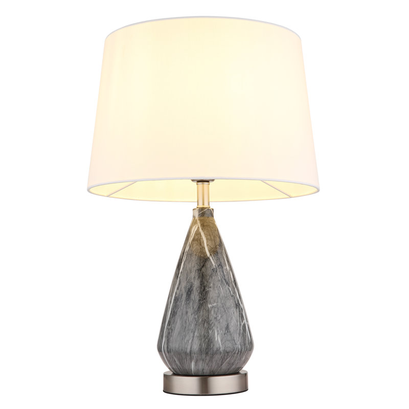 Balcke Metal Table Lamp, Silver, White