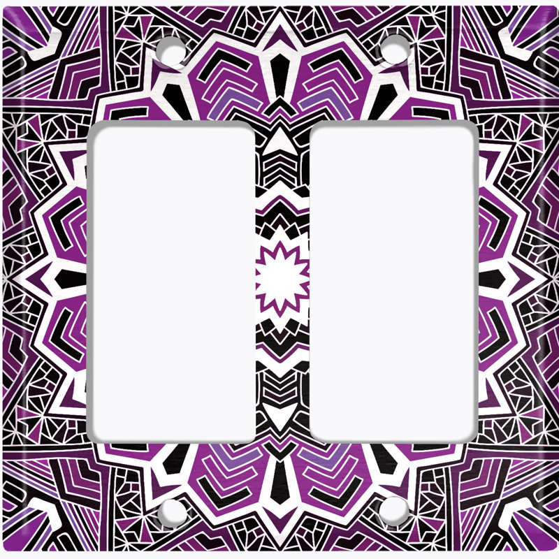 Plaque murale décorative 2 -ang, Noir / mauve