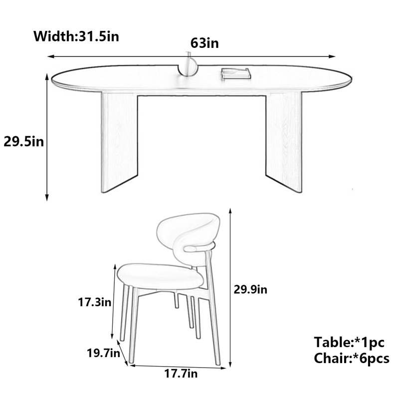 Table de salle à manger Retro, Noir, noir, noir, noir, H 29,5 po x L 63 po x l 31,5 po