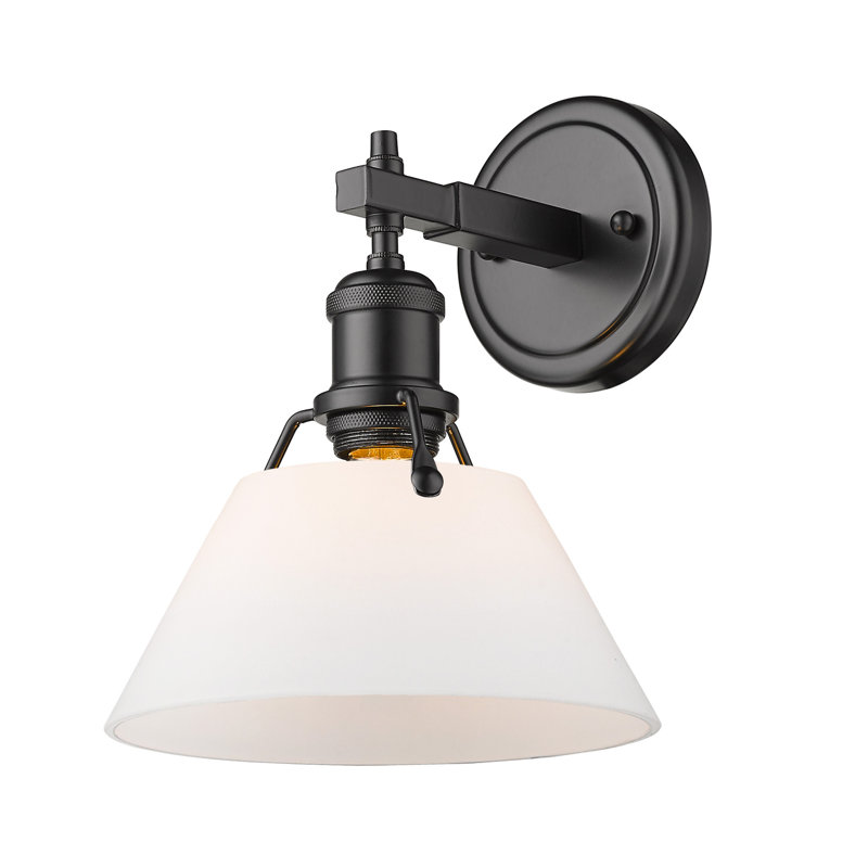 Éclairage pour meuble-lavabo en acier à intensité variable Felda, Noir mat, Verre opale, 1 lumières