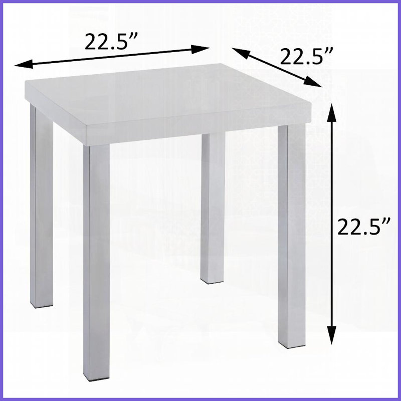 Blanc ultrabrillant Table basse chromée pour salon - surface durable, design épuré rehaussant le décor