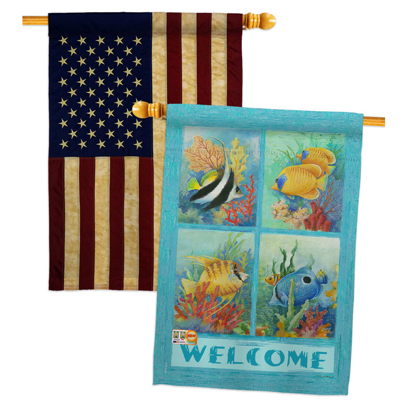 Drapeau de maison en polyester à 2 côtés 40 x 28 po