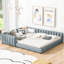 Lit plateforme tapissier grand et simple TG, lit mère et enfant, similicuir