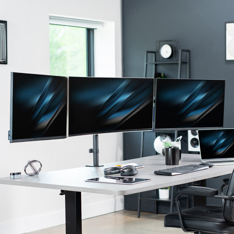 Support de bureau triple télescopique VIVO, support encastré robuste